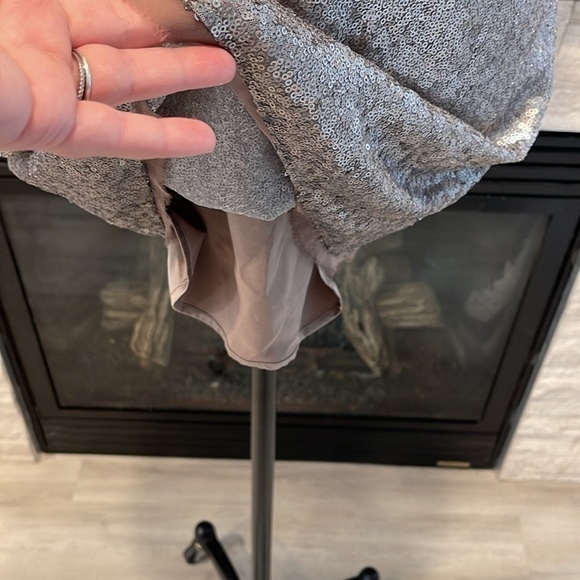 Sugar Lips Sequin Silver Mini Dress Size Small - Picture 6 of 8